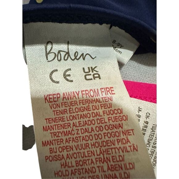 Cute Boden polka dot One Piece gold and blue with pink crisscross straps Swimsui - Picture 3 of 3